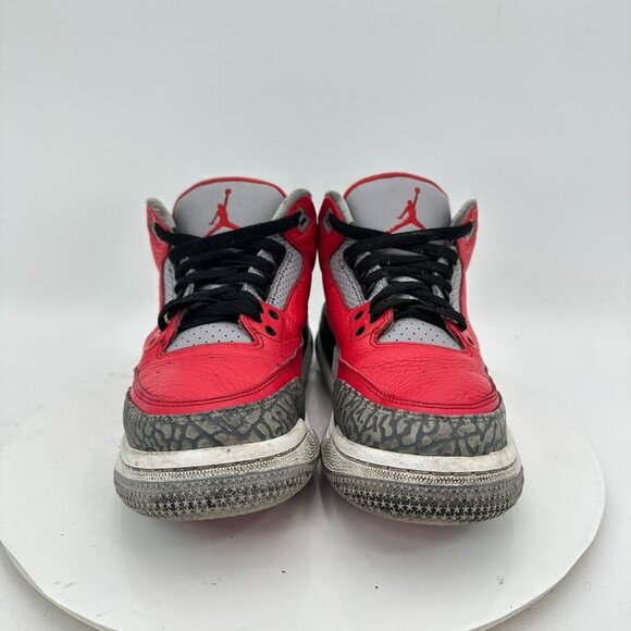 Nike Air Jordan 3 Retro Youth Size 6.5Y Women 8 CQ0488 600 Red Grey Black Shoes - Picture 2 of 11